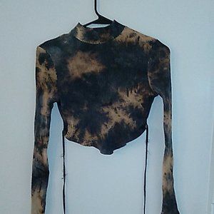 Bleach print crop top